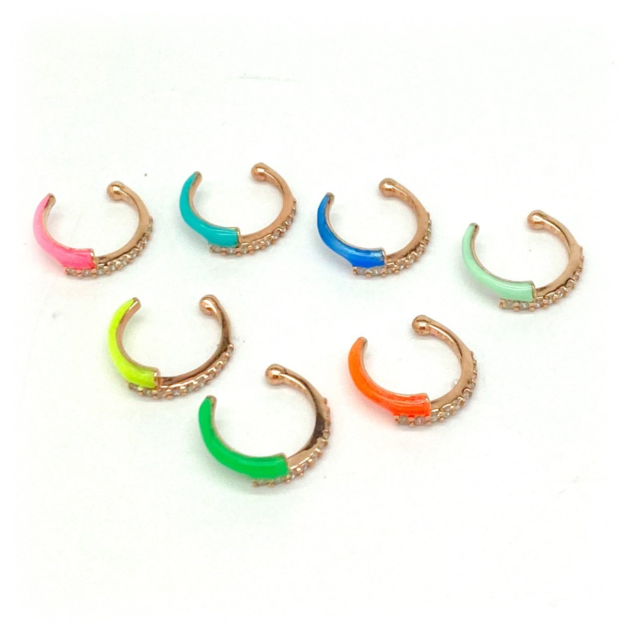 Enameled Cz Earrings Cartilage