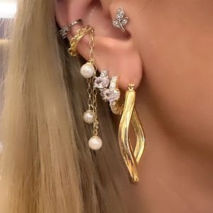 Gümüş Olips Küpe -adet-