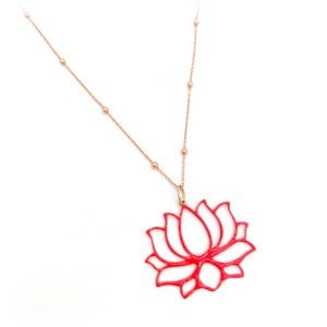 Roter Emaille-Anhänger Lotus