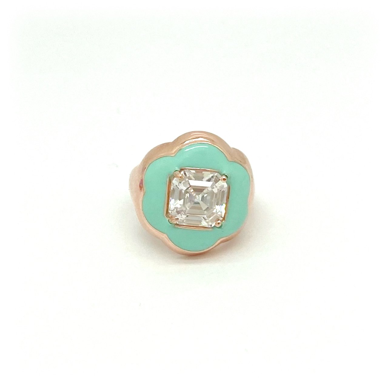 Mint Yeşili Çiçek Yüzük