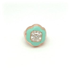 Mint Yeşili Çiçek Yüzük