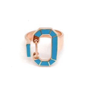 Mavi Mineli Pentagon Yüzük