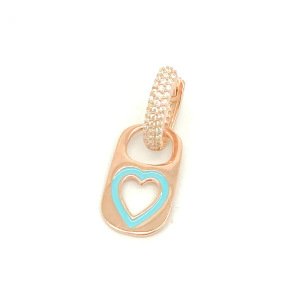 Mavi Kalp Plaka Küpe -adet-