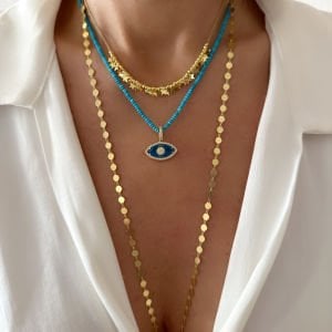 Pul Yıldız Kolye -40 cm-