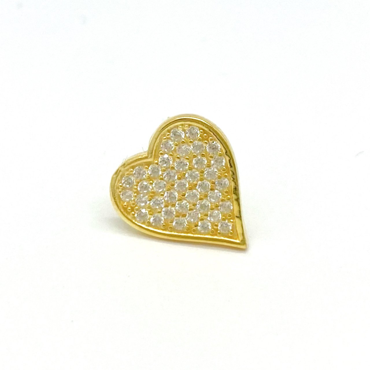 Taşlı Gold Kalp Küpe -adet-