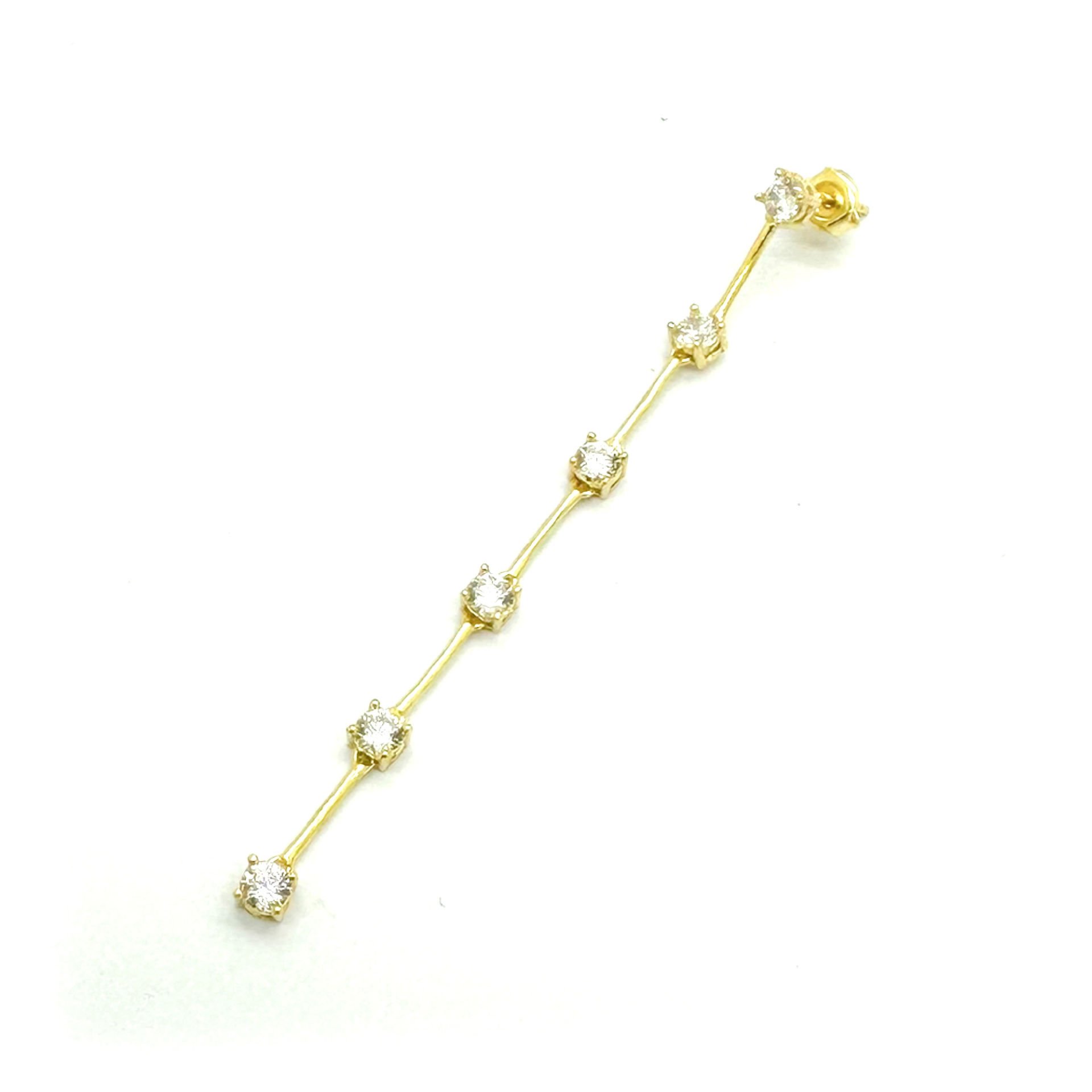 Gümüş 6 Taşlı Uzun Küpe -adet-