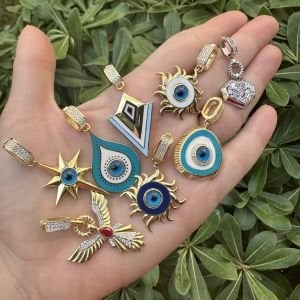 Lacivert Mineli Güneş Kolye Ucu