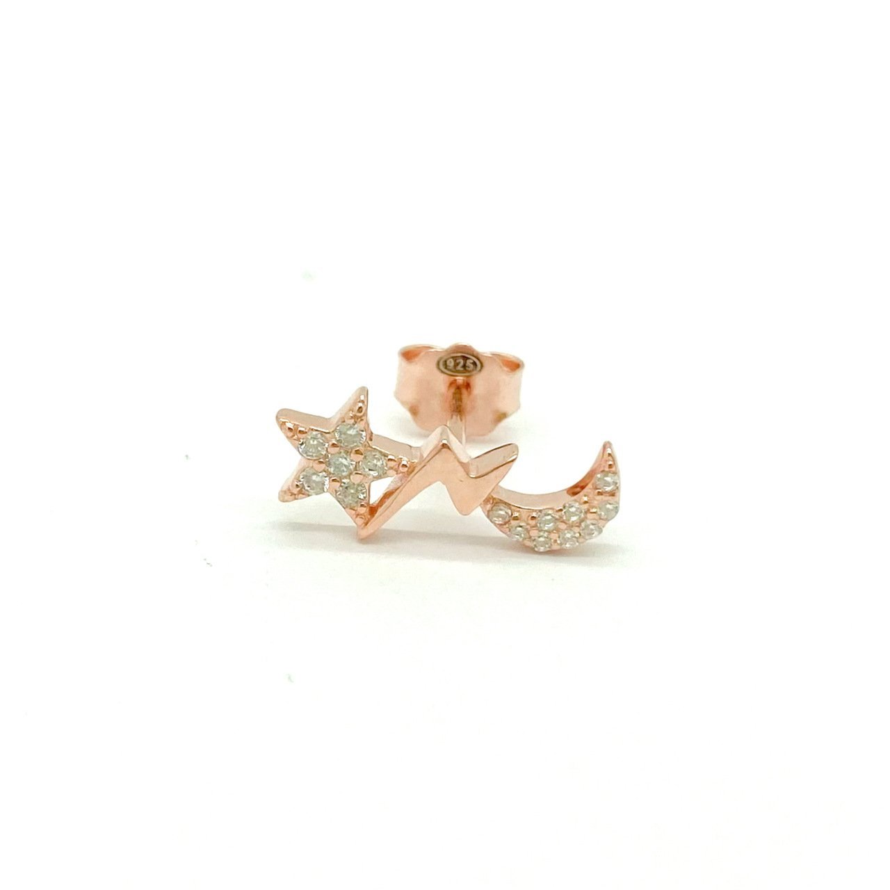 Gümüş Rose Minik Üç Figürlü Küpe -adet-