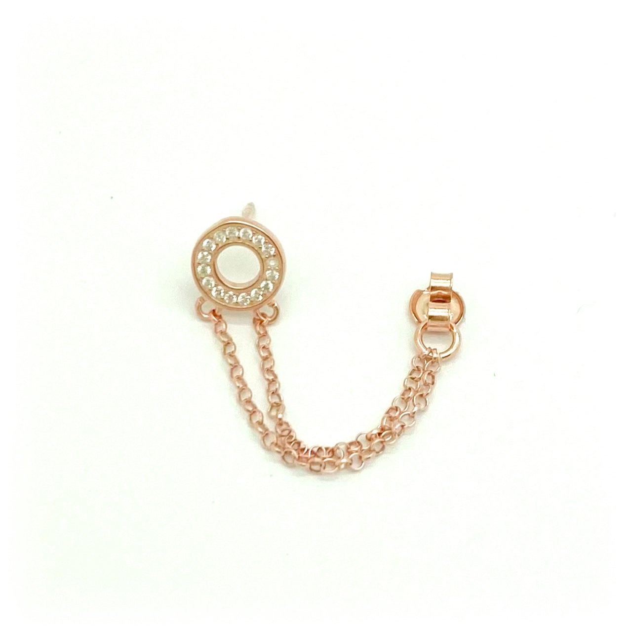 Gümüş Rose Taşlı O Küpe -adet-