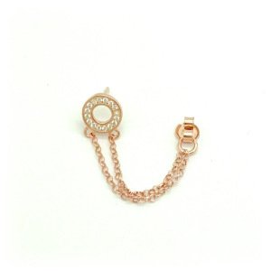 Gümüş Rose Taşlı O Küpe -adet-