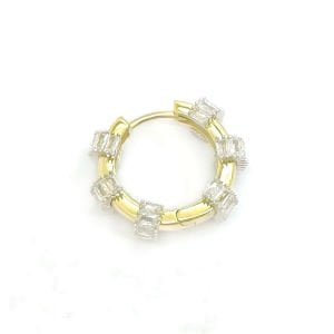 Baget Taşlı Gümüş Halka Küpe -adet-