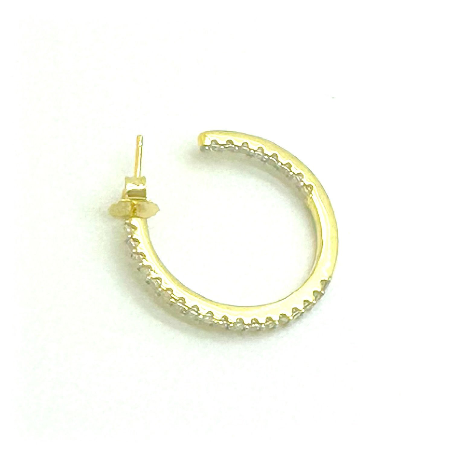 Gümüş Taşlı halka küpe -adet-