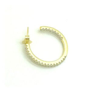 Gümüş Taşlı halka küpe -adet-