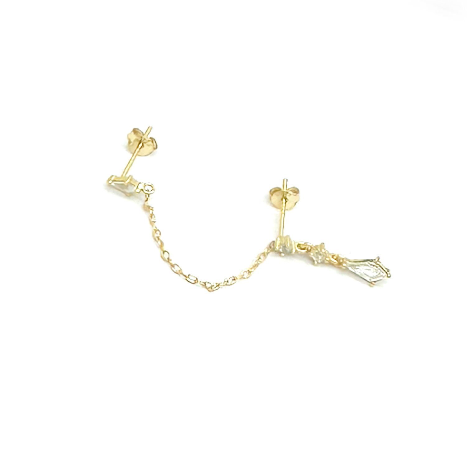 İkili Minik Taşlı Küpe -adet-