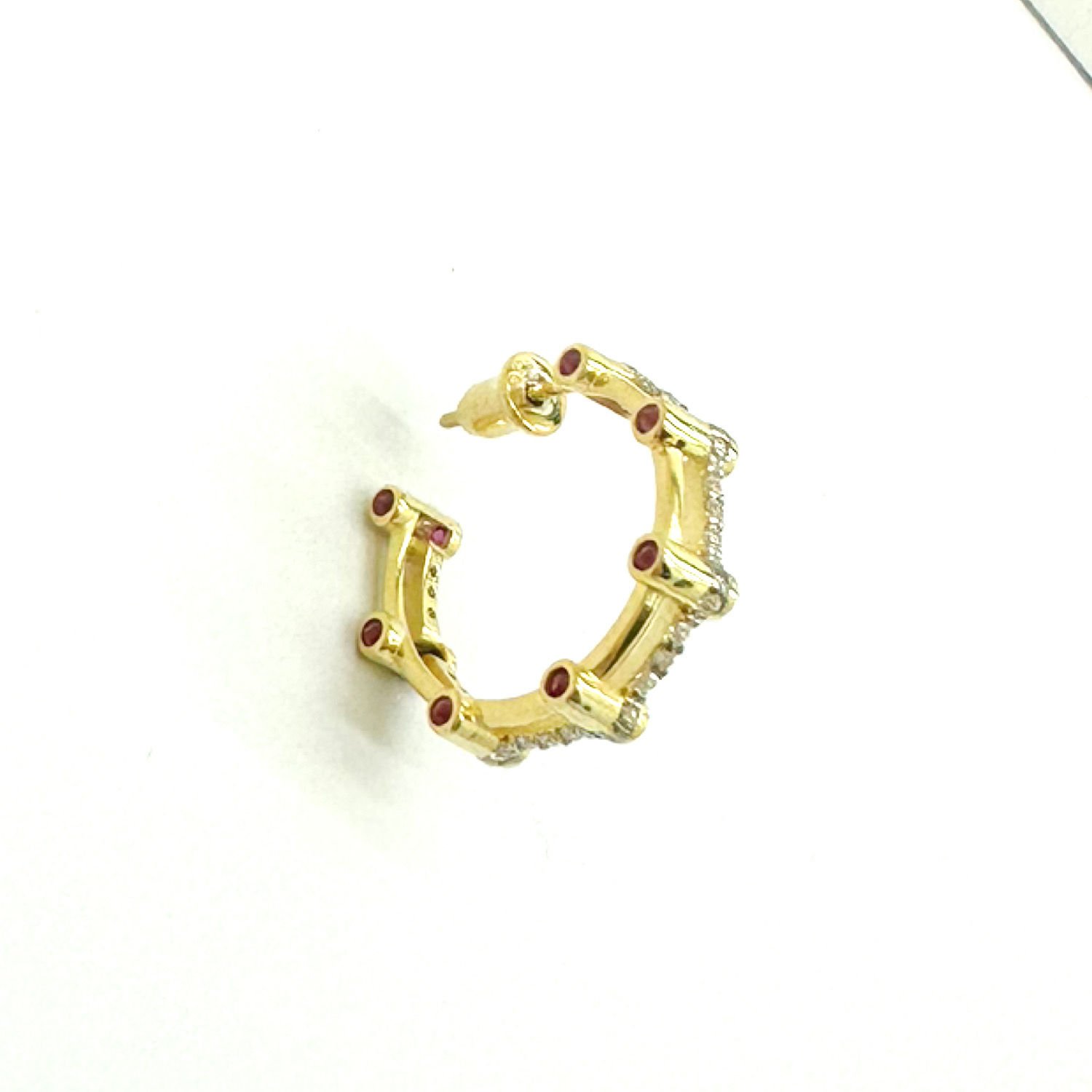 Gümüş Bordo Taşlı Küpe -adet-