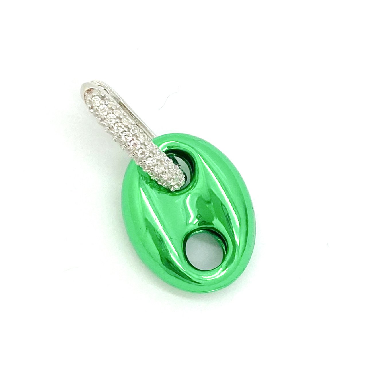 Metalik Yeşil Küpe -Büyük Boy-