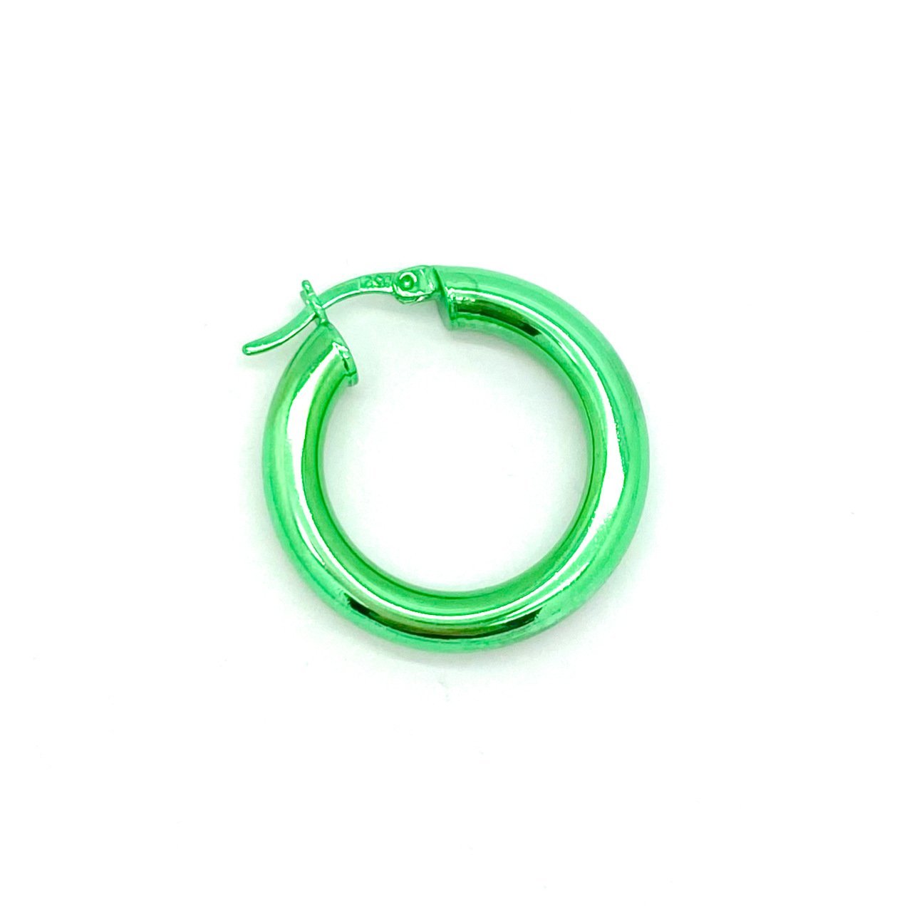 Metalik Yeşil Halka Küpe -3 cm-