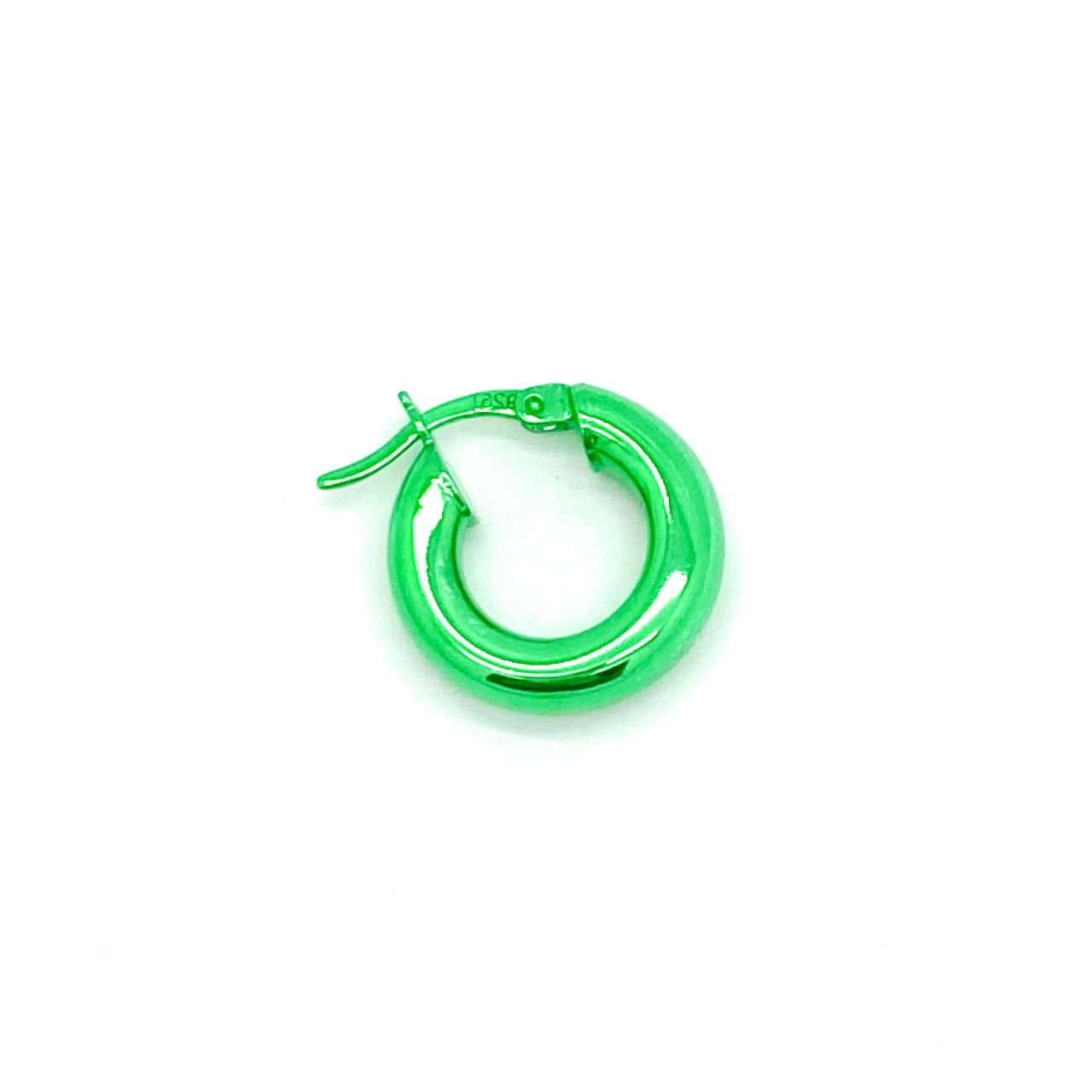 Metalik Yeşil Halka Küpe -1,5 cm-