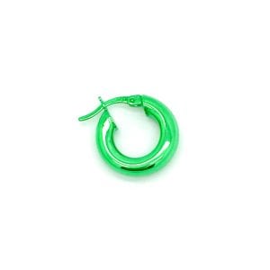 Metalik Yeşil Halka Küpe -1,5 cm-