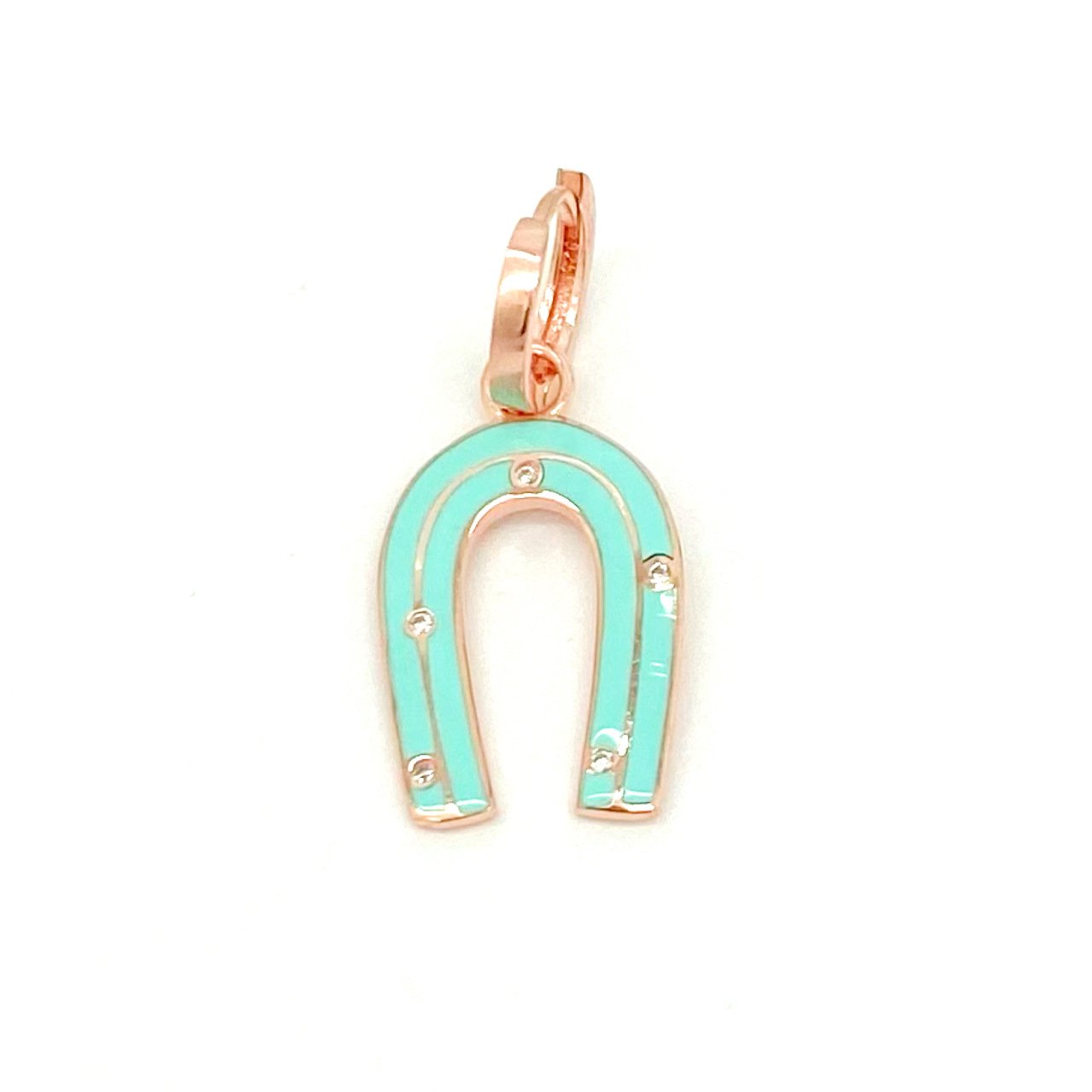 Turkuaz Mineli Nal Küpe -adet-