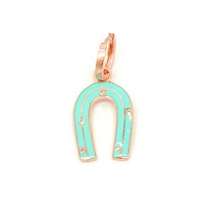 Turkuaz Mineli Nal Küpe -adet-