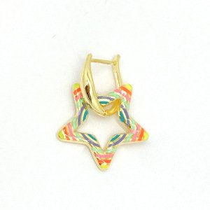 Gökkuşağı Gold Yıldız Küpe -adet-