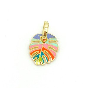 Gökkuşağı Gold Yaprak Küpe -adet-