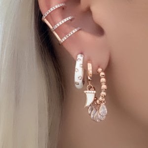 Gümüş Beyaz Fildişi Küpe -adet-