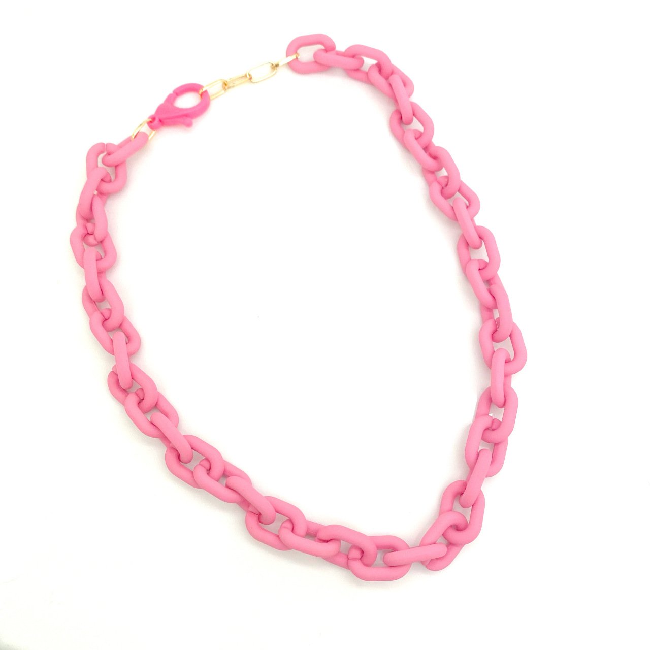 Pembe Zincir Görünümlü Kolye
