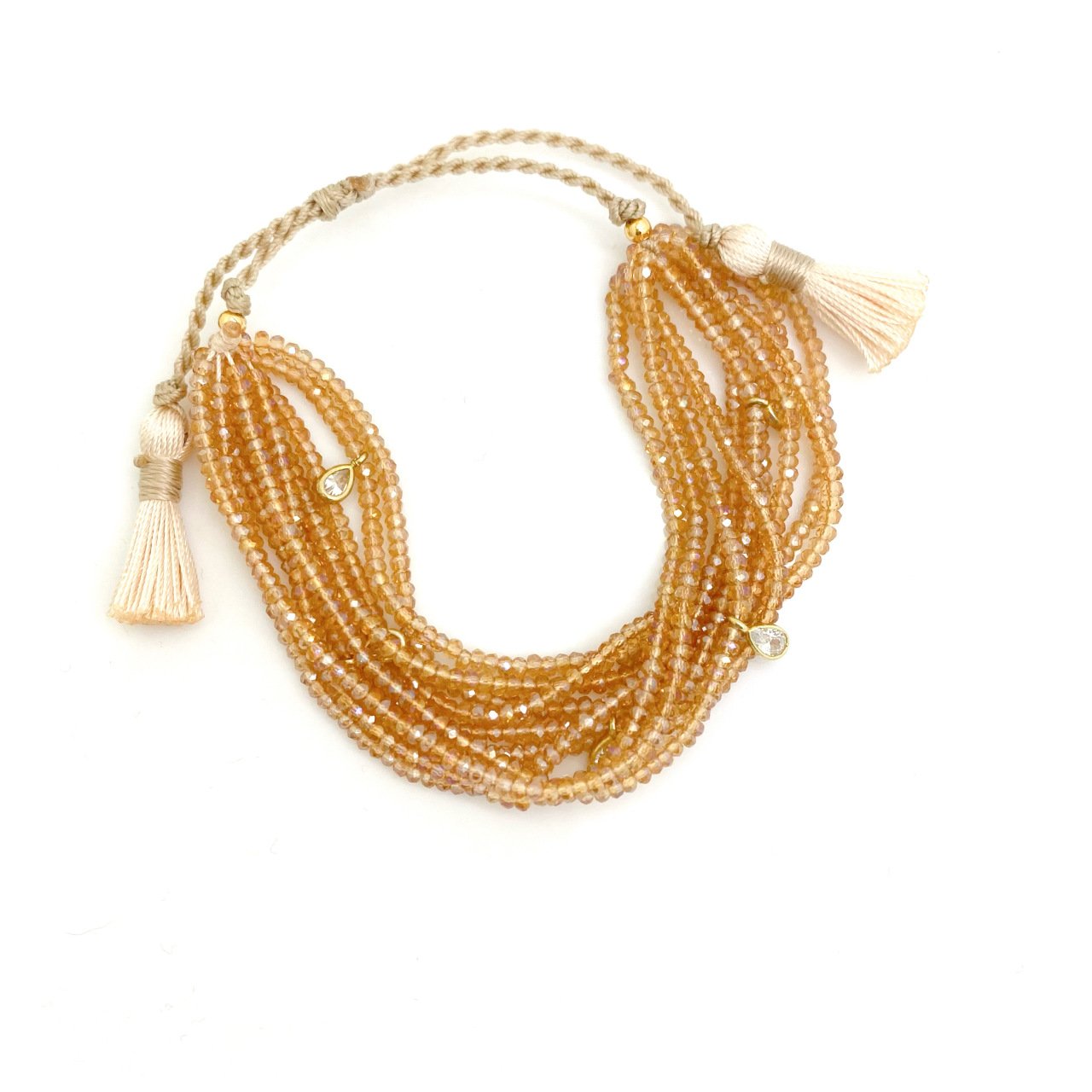 Gümüş Parçalı Boncuklu Bileklik