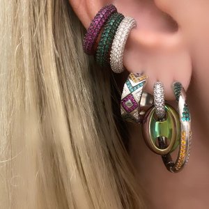 İthal Gümüş Renkli Halka Küpe -adet-