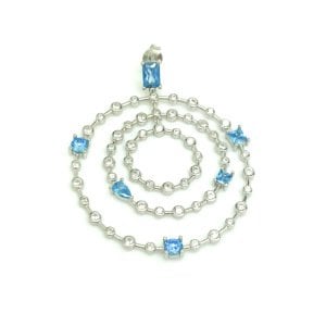 Gümüş Mavi Taşlı Özel Seri Küpe -adet-