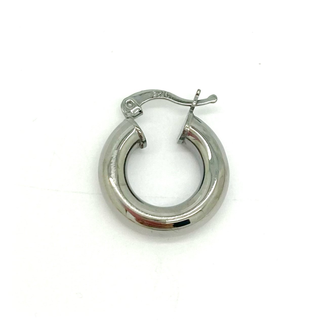 Metalik Gri Halka Küpe -1,5 cm-