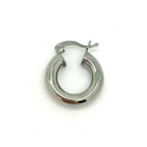 Metalik Gri Halka Küpe -1,5 cm-