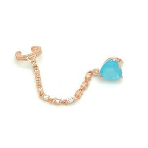 Gümüş Kalp Cufflı Küpe -adet-