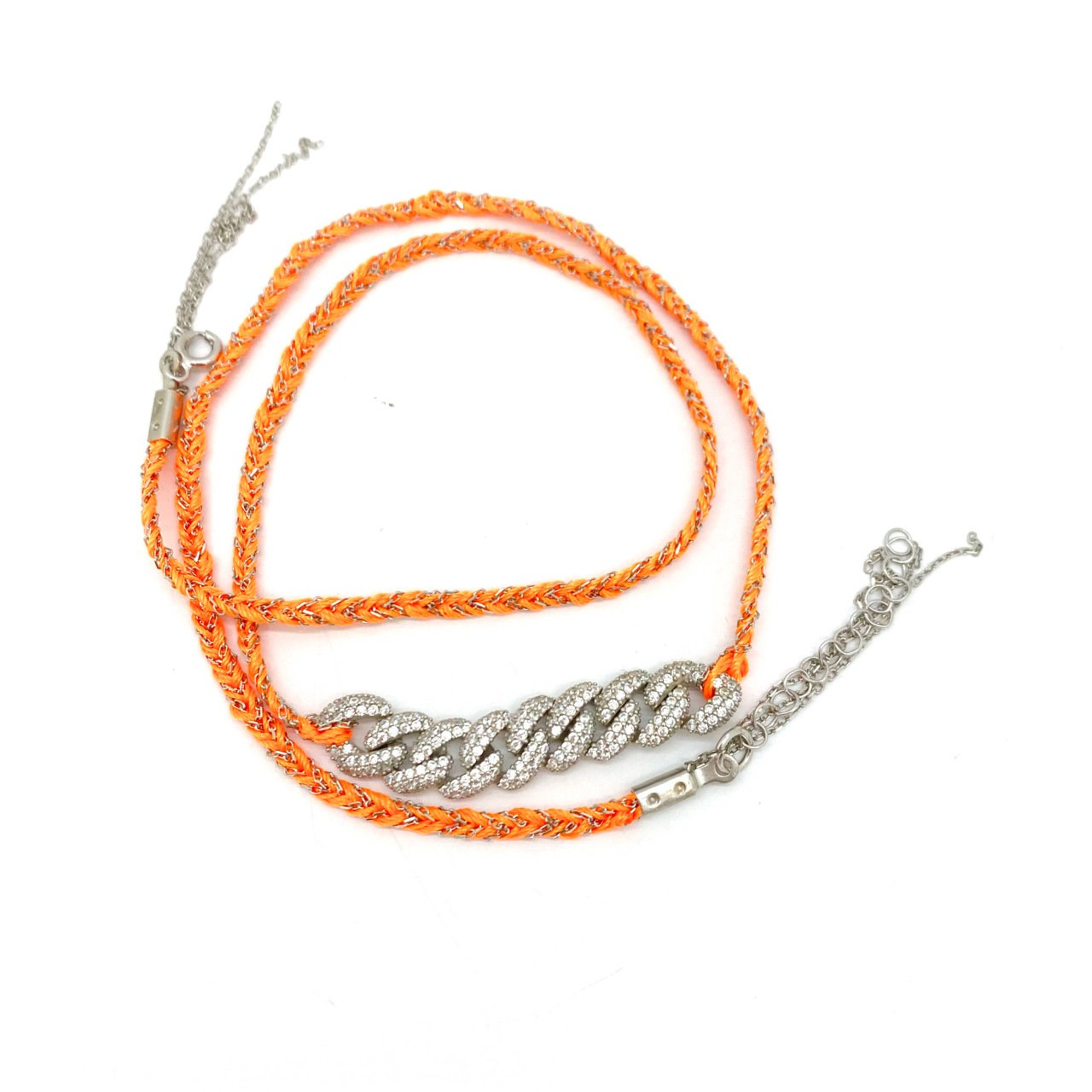 Turuncu İpek İp Zincir Bileklik