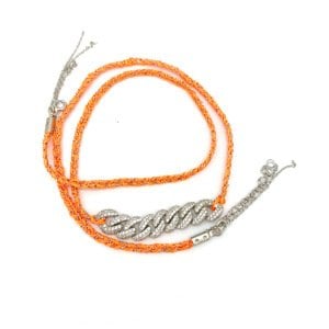 Turuncu İpek İp Zincir Bileklik