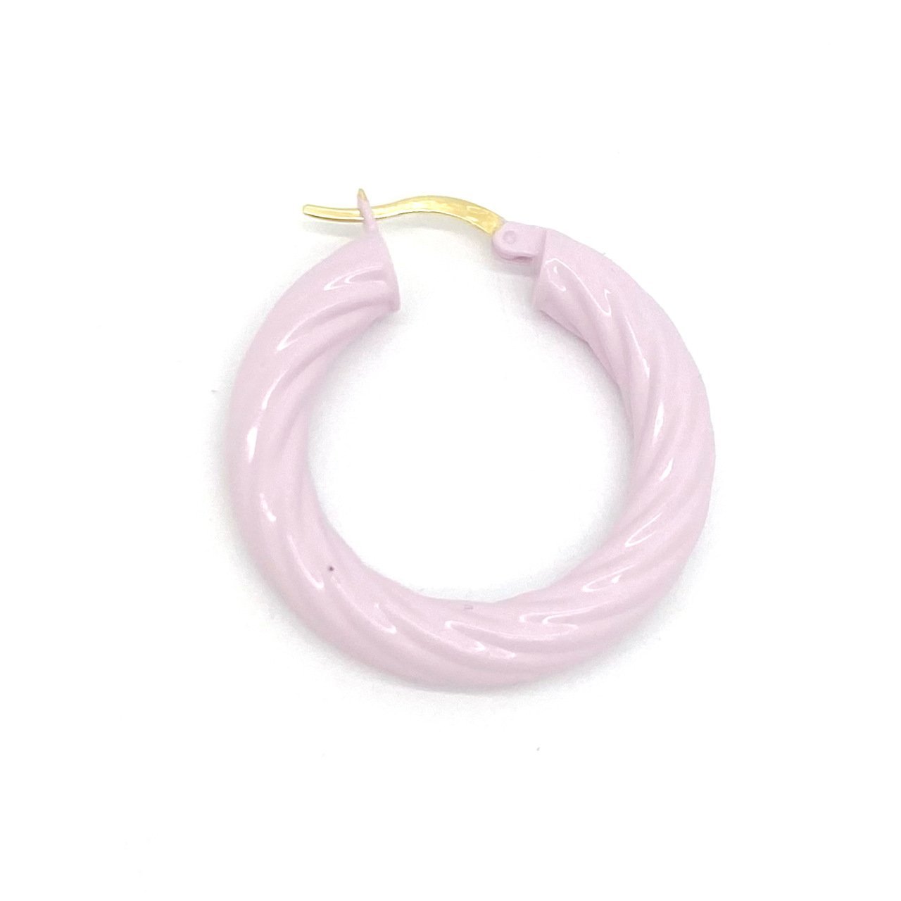 Lila Burgu Halka Küpe -3,5 cm-