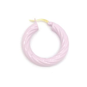 Lila Burgu Halka Küpe -3,5 cm-