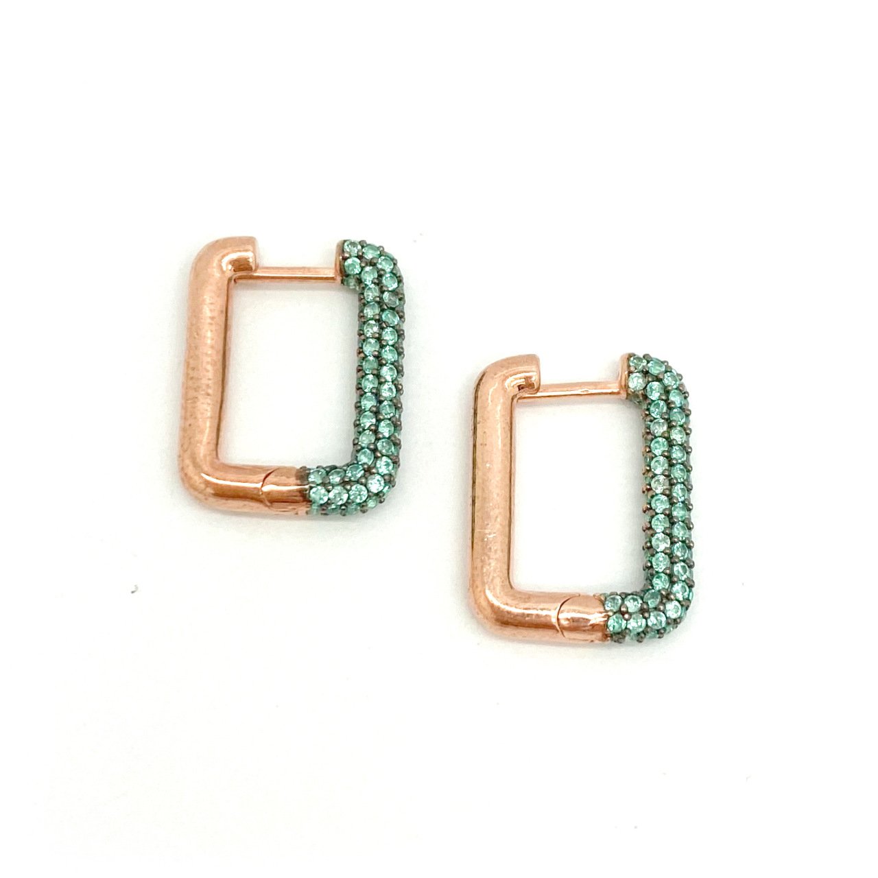 Ocean Green Rectangle Earrings