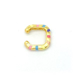 Gümüş Renkli Çizgili Kıkırdak Küpe -adet-