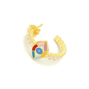 Gümüş Gold Halka Göz Küpe -adet-