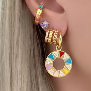 Gümüş Renkli Yuvarlak Küpe -adet-