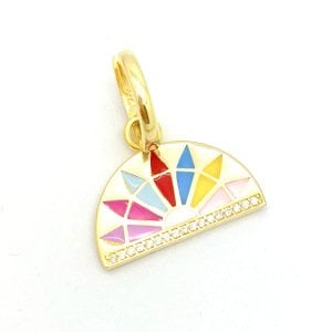 Gümüş Gold Renkli Mineli Küpe -adet-