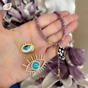 Gold Rodaj Göz Kolye