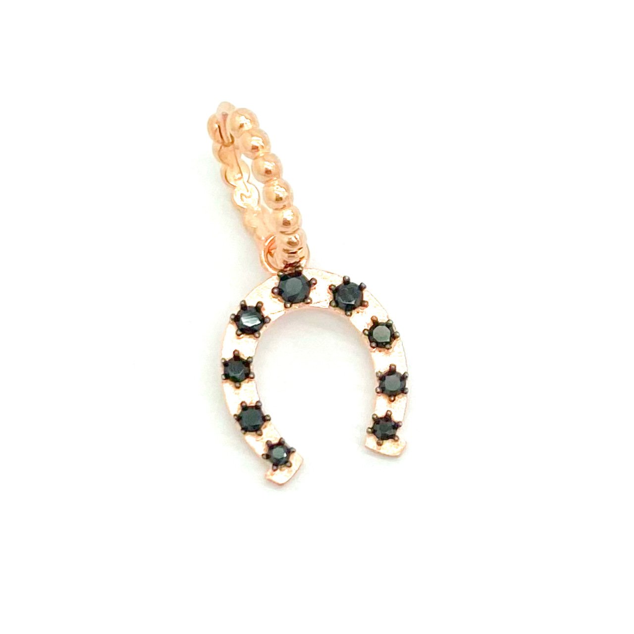 Siyah Taşlı Nal Küpe -adet-