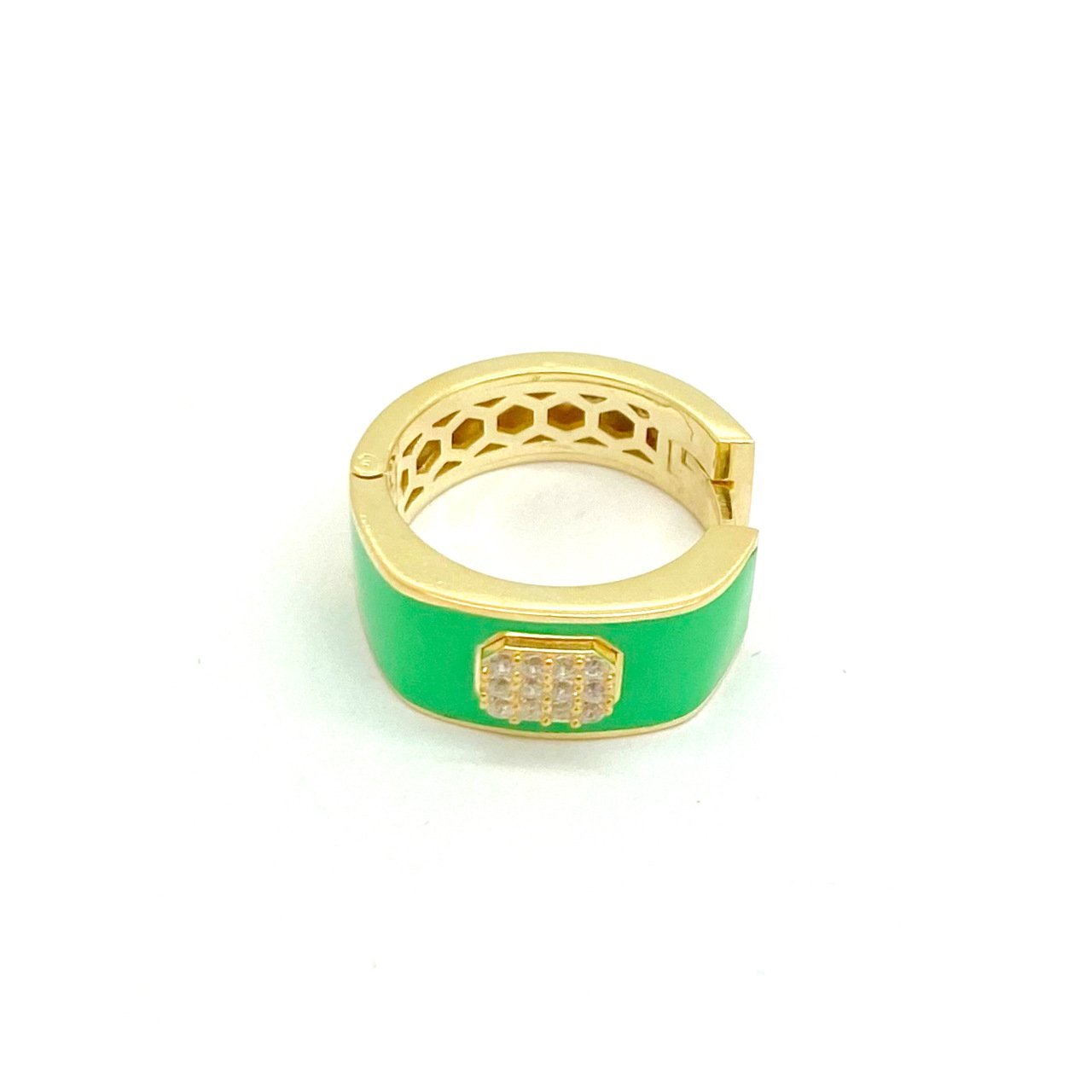 Neon Yeşil Kalın Halka Küpe -Tek-