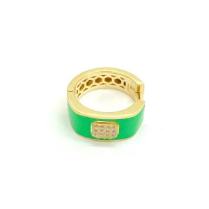 Neon Yeşil Kalın Halka Küpe -Tek-