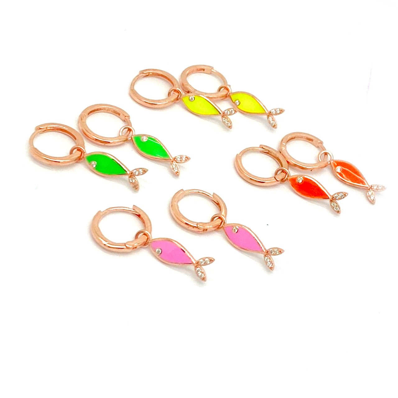 Colorful Fish Earrings -Tek-
