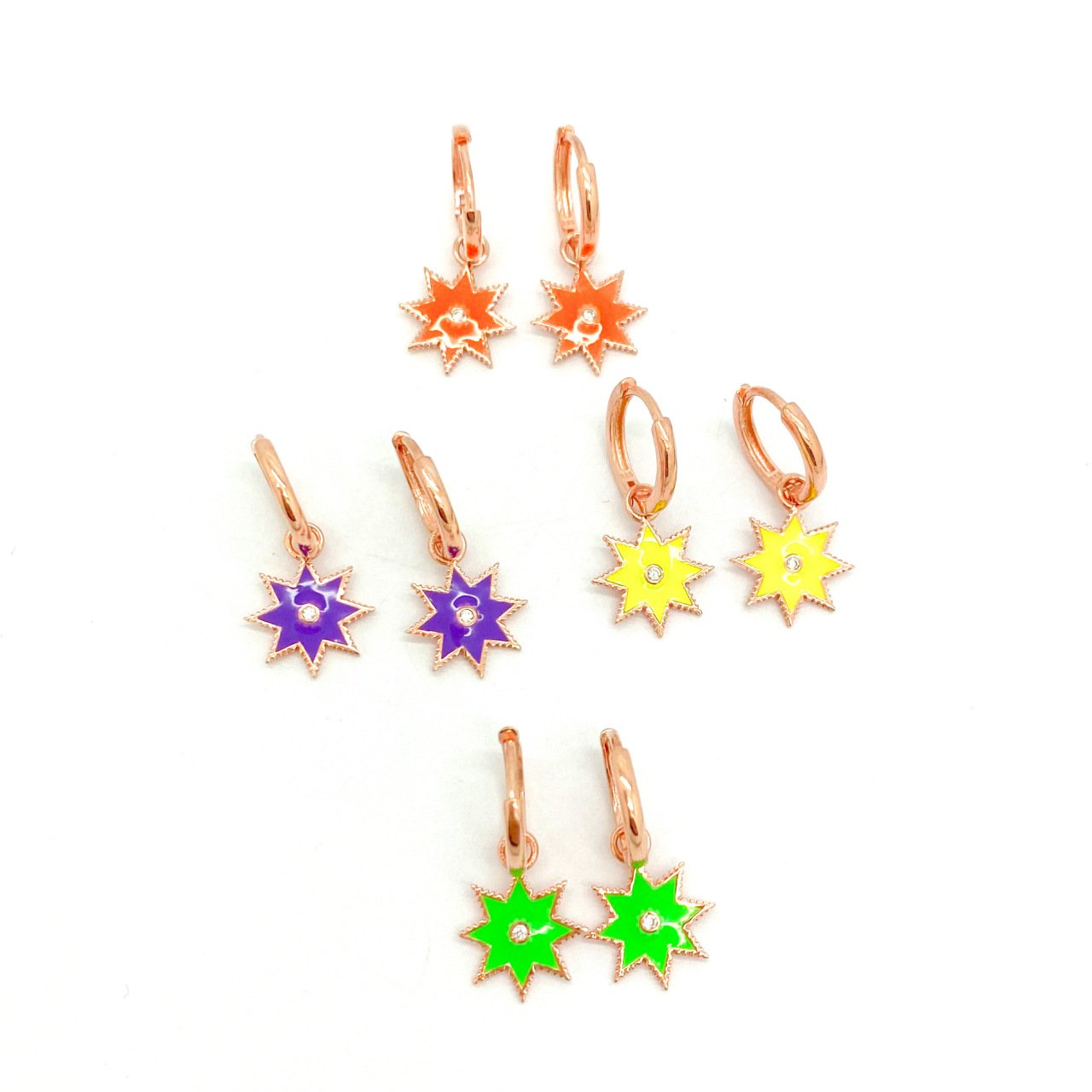 Color Enamel Earrings -Tek-